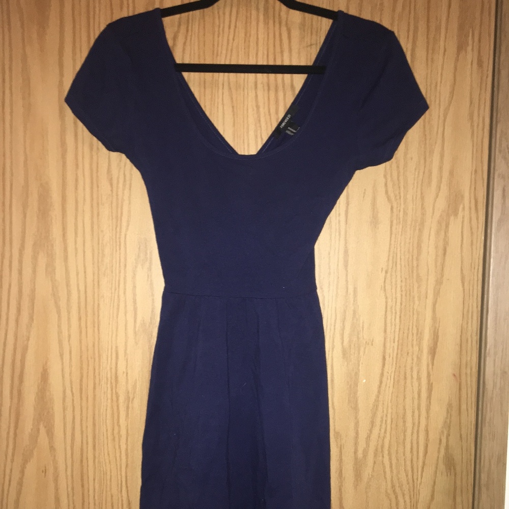 Navy blue dress with back cutouts